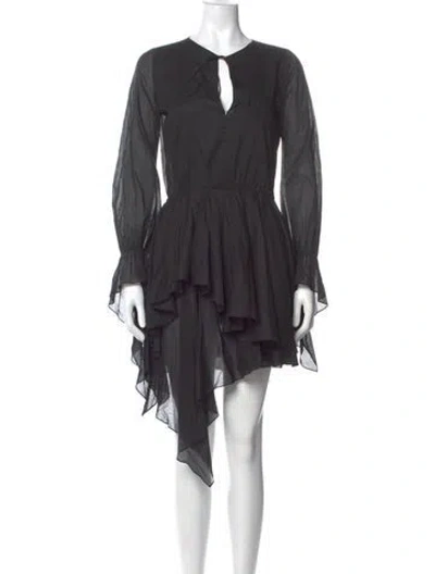 Pre-owned Alexandre Vauthier V-neck Mini Dress In Gray