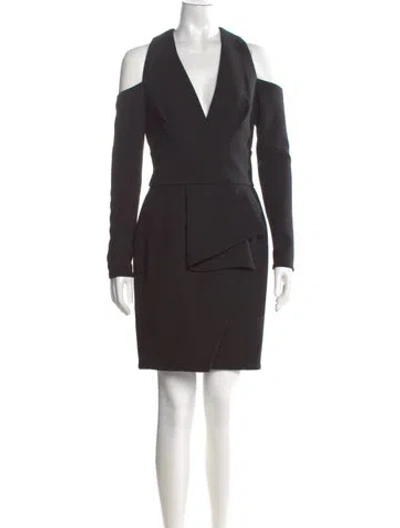 Pre-owned Alexandre Vauthier V-neck Mini Dress In Gray