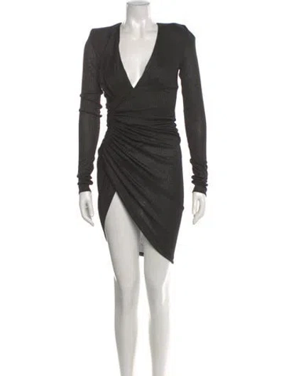 Pre-owned Alexandre Vauthier V-neck Mini Dress In Multi