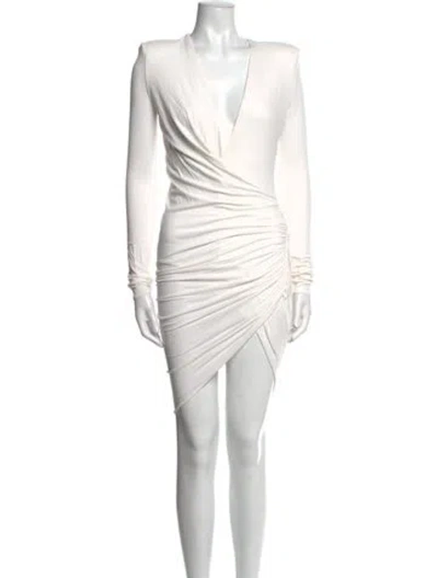 Pre-owned Alexandre Vauthier V-neck Mini Dress In Neutral