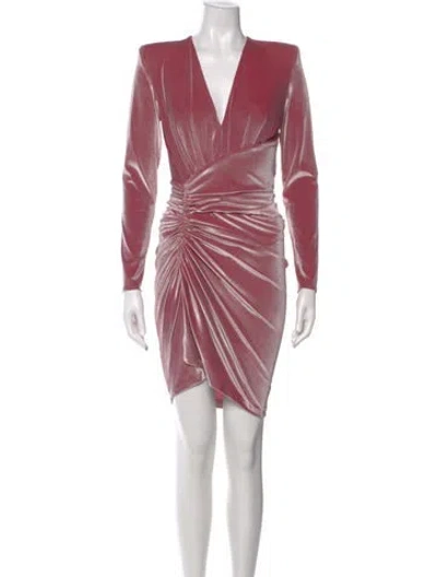 Pre-owned Alexandre Vauthier V-neck Mini Dress In Pink