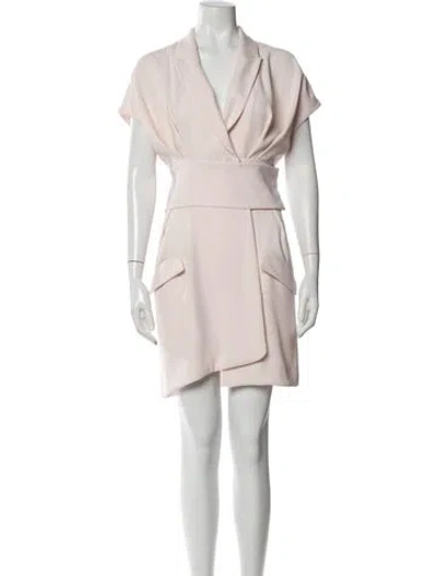 Pre-owned Alexandre Vauthier V-neck Mini Dress In Pink