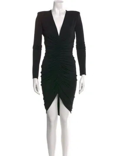 Pre-owned Alexandre Vauthier V-neck Mini Dress W/ Tags In Black
