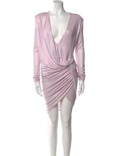 Pre-owned Alexandre Vauthier V-neck Mini Dress W/ Tags In Pink