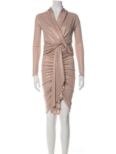 Pre-owned Alexandre Vauthier V-neck Mini Dress W/ Tags In Pink