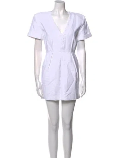 Pre-owned Alexandre Vauthier V-neck Mini Dress In White