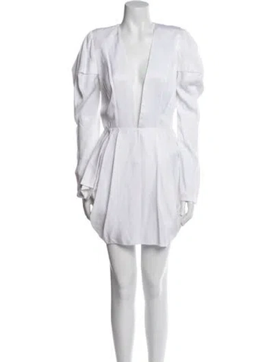Pre-owned Alexandre Vauthier V-neck Mini Dress In White