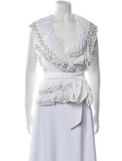 Pre-owned Alexandre Vauthier V-neck Sleeveless Blouse W/ Tags In Neutral