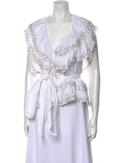 Pre-owned Alexandre Vauthier V-neck Sleeveless Blouse W/ Tags In Neutral