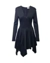 Alexandre Vauthier Waterfall Hem Dress In Black Viscose In Black