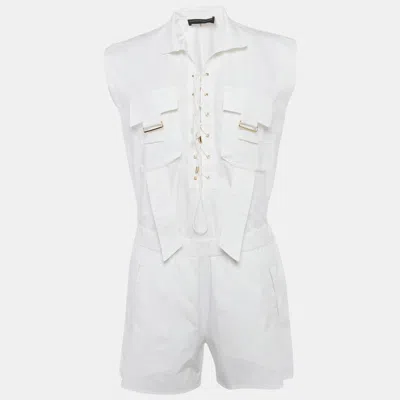 Alexandre Vauthier White Cotton Criss Cross Tie-up Detail Playsuit