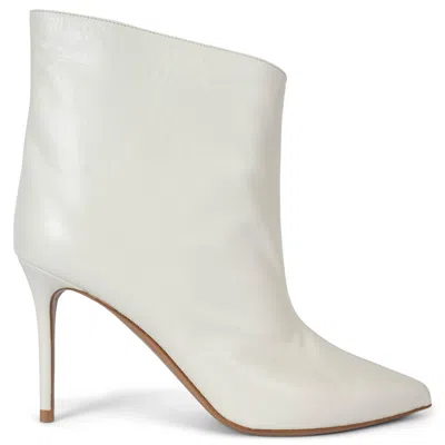 Pre-owned Alexandre Vauthier White Leather Alex Ankle Boots Shoes 39