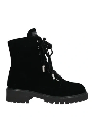 Alexandre Vauthier Woman Ankle Boots Black Size 7 Textile Fibers In Multi