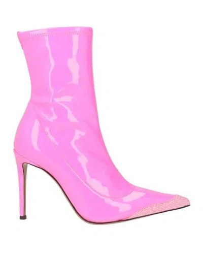 Alexandre Vauthier Woman Ankle Boots Fuchsia Size 6 Leather In Pink