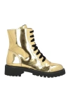 Alexandre Vauthier Woman Ankle Boots Gold Size 7.5 Textile Fibers In Gold