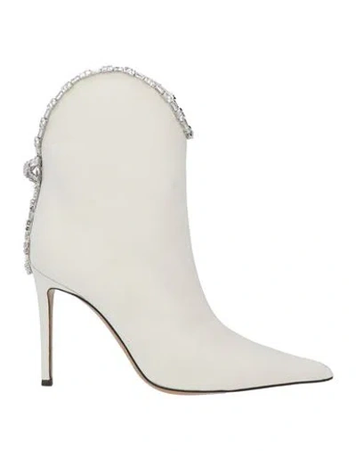 Alexandre Vauthier Woman Ankle Boots Off White Size 7 Textile Fibers In Multi