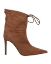 Alexandre Vauthier Pointed Boots In Brown