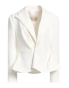 Alexandre Vauthier Single-breasted Peplum Blazer Jacket In White