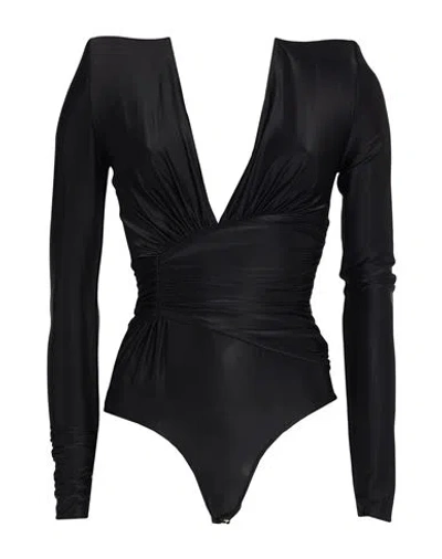 Alexandre Vauthier Woman Bodysuit Black Size 10 Viscose, Elastane