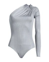Alexandre Vauthier Woman Bodysuit Grey Size 8 Polyester, Elastane In Grey