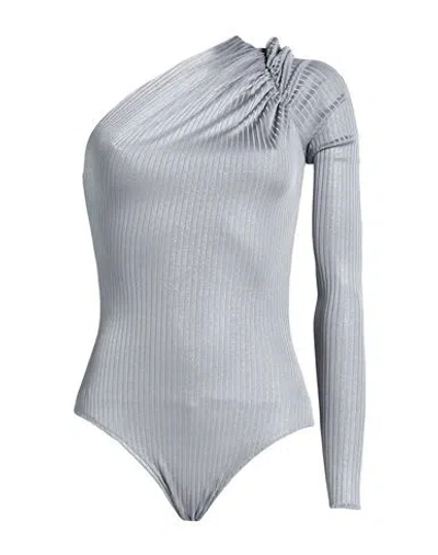 Alexandre Vauthier Woman Bodysuit Grey Size 8 Polyester, Elastane
