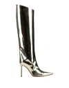 Alexandre Vauthier Woman Boot Platinum Size 7.5 Leather In Gray