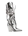 Alexandre Vauthier Woman Boot Silver Size 8 Textile Fibers In Silver