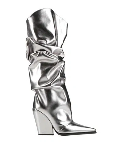 Alexandre Vauthier Woman Boot Silver Size 8 Textile Fibers