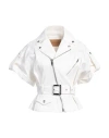 Alexandre Vauthier Woman Denim Outerwear Ivory Size 8 Cotton, Elastane In White