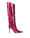 Alexandre Vauthier Crocodile Effect Pointed Toe Boots In Pink