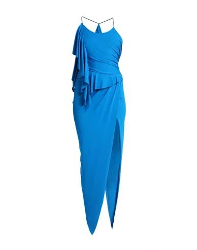 Alexandre Vauthier Woman Maxi Dress Azure Size 8 Viscose, Elastane In Blue