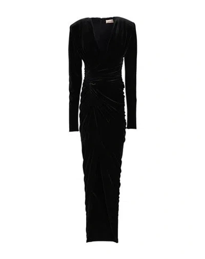 Alexandre Vauthier Ruched Stretch-velvet Maxi Dress In Black