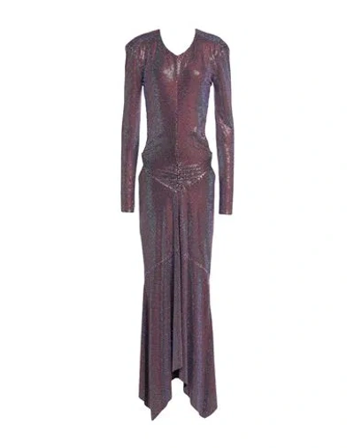 Alexandre Vauthier Woman Maxi Dress Black Size 6 Viscose, Elastane, Glass In Brown