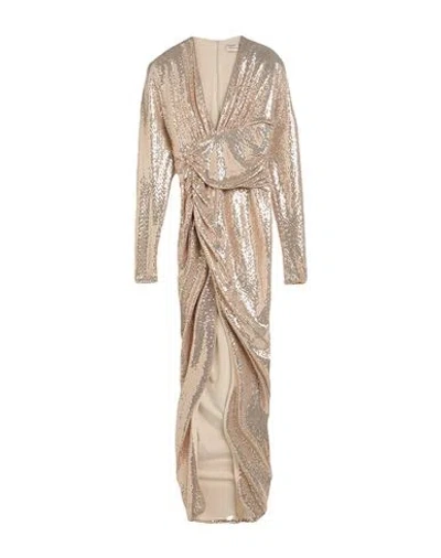 Alexandre Vauthier Woman Maxi Dress Platinum Size 12 Polyamide, Polyester, Elastane In Grey