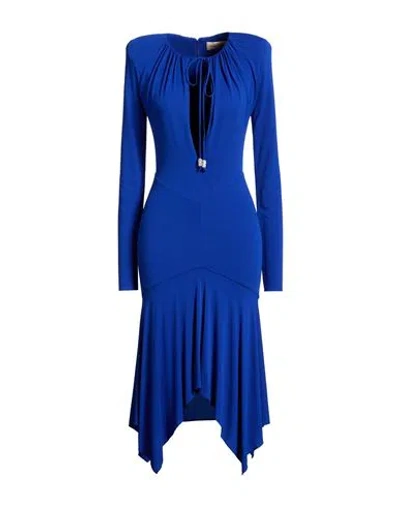 Alexandre Vauthier Woman Midi Dress Bright Blue Size 8 Viscose, Elastane