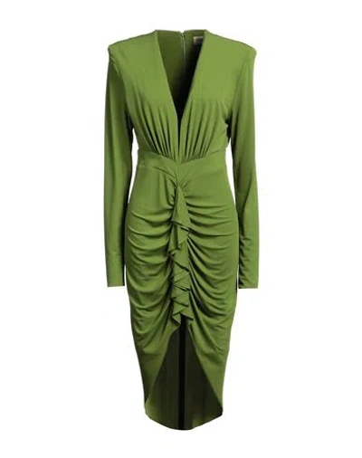 Alexandre Vauthier Woman Midi Dress Military Green Size 10 Viscose, Elastane In Green