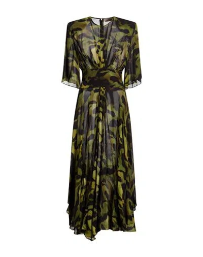 Alexandre Vauthier Woman Midi Dress Military Green Size 8 Viscose In Multi