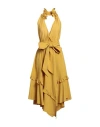 Alexandre Vauthier Woman Midi Dress Mustard Size 6 Acetate, Silk, Elastane In Yellow
