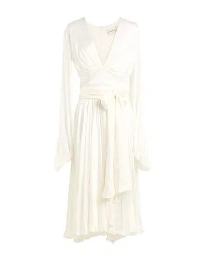 Alexandre Vauthier Woman Midi Dress Off White Size 8 Silk
