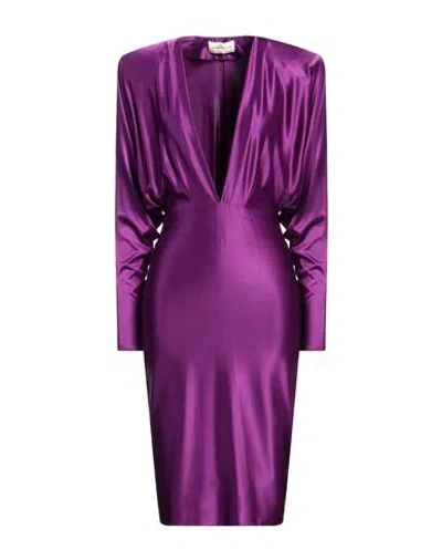 Alexandre Vauthier Woman Midi Dress Purple Size 6 Viscose, Elastane