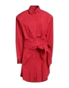 Alexandre Vauthier Woman Midi Dress Red Size 10 Cotton, Elastane