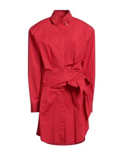 Alexandre Vauthier Woman Midi Dress Red Size 10 Cotton, Elastane In Red