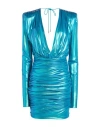 Alexandre Vauthier Laminated-finish Ruched Midi Dress In Blue