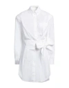 Alexandre Vauthier Woman Midi Dress White Size 8 Cotton, Elastane In White
