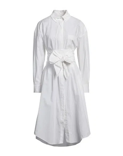 Alexandre Vauthier Woman Midi Dress White Size 4 Cotton, Elastane