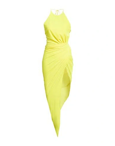 Alexandre Vauthier Woman Midi Dress Yellow Size 4 Polyester, Elastane