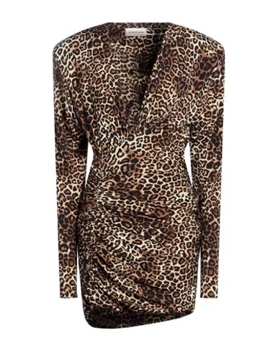 Alexandre Vauthier Woman Mini Dress Beige Size 6 Viscose, Elastane