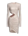 Alexandre Vauthier Woman Mini Dress Beige Size 6 Viscose, Elastane, Glass In Beige