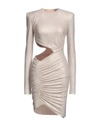 Alexandre Vauthier Woman Mini Dress Beige Size 6 Viscose, Elastane, Glass