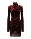 Alexandre Vauthier Woman Mini Dress Burgundy Size 8 Polyester, Elastane